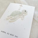Personalisierte Karte mit niedlichem Tieranhänger | Schildkröte oder Wal – Bild 3