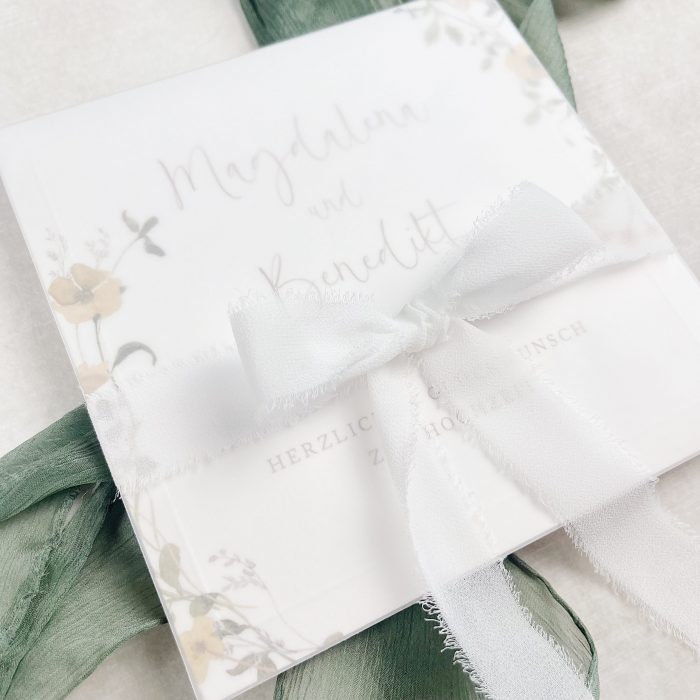 Personalisierte Hochzeitskarte mit geprägtem Rand – Bild 4