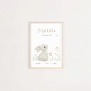 Personalisiertes Geburtsposter | Wiesentiere | Hase