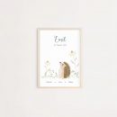 Personalisiertes Geburtsposter | Wiesentiere | Igel