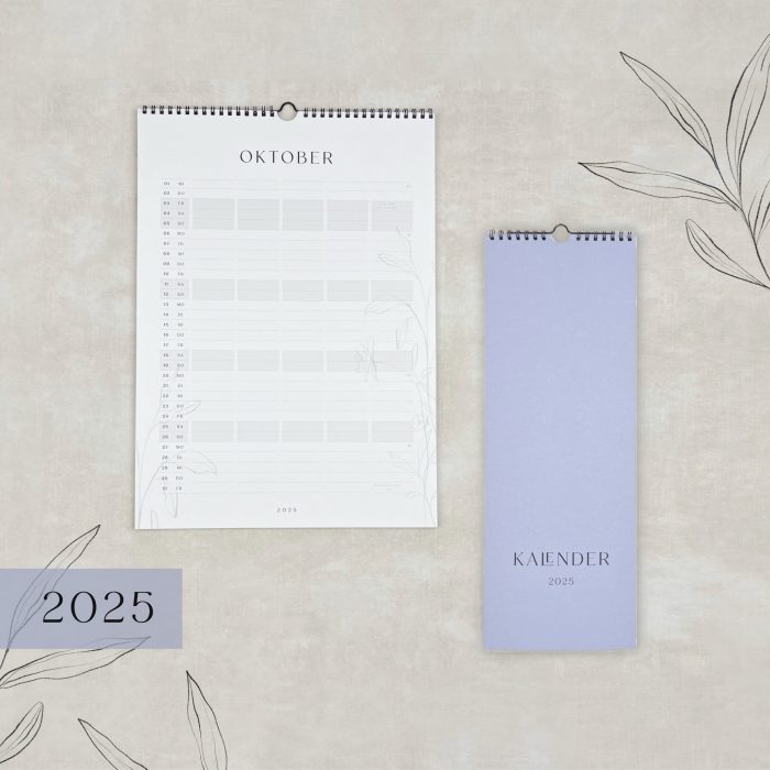 Handgefertigter Wandkalender 2025 | mit 2- oder 5-Spalten – Bild 1