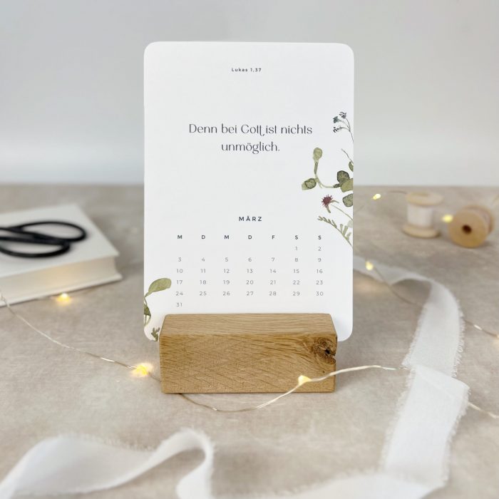 Postkartenkalender 2025 für die Seele | mit Bibelverse | Tischkalender mit Holzständer – Bild 6