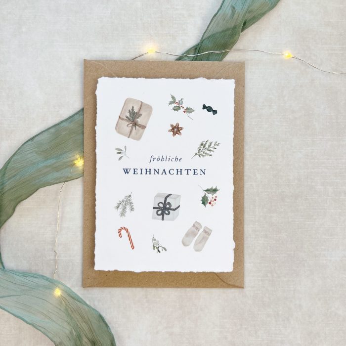 Weihnachtskarten | Set oder einzeln | handgerissene Kanten – Bild 7
