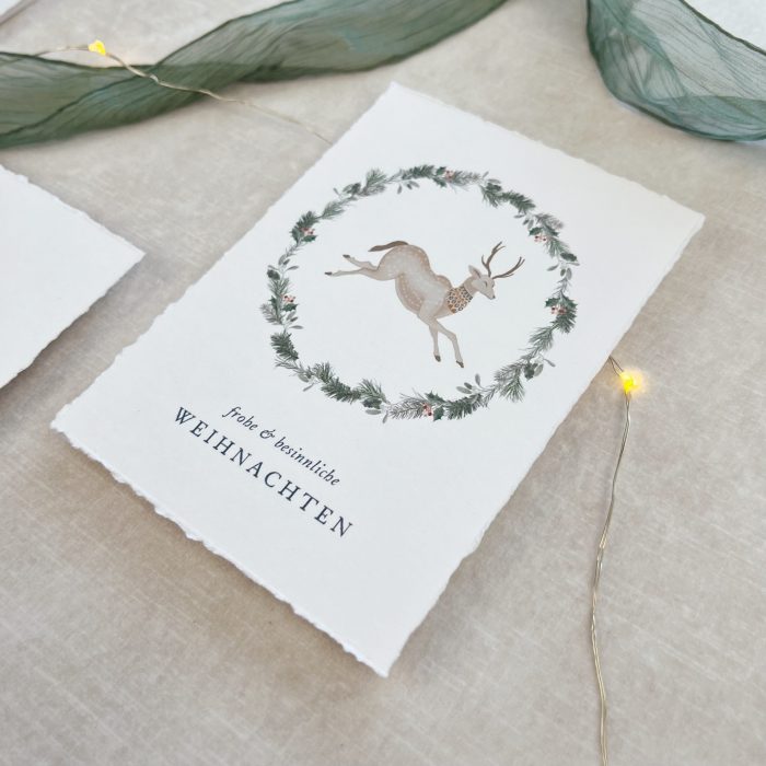Weihnachtskarten | Set oder einzeln | handgerissene Kanten – Bild 4
