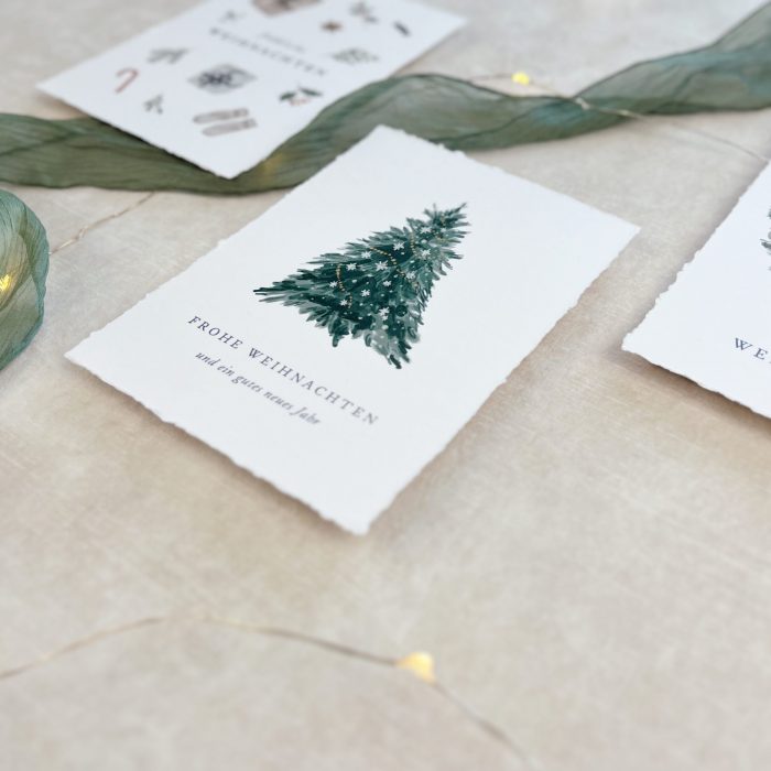 Weihnachtskarten | Set oder einzeln | handgerissene Kanten – Bild 3