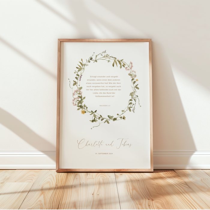 Personalisiertes Poster mit Trauvers oder Spruch – Bild 1